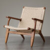 Wooden Patio Chair Webbing Rope Seater and Backrest