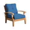 Solid Teak Wood Sofa Single Seater with Blue Cushion