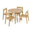 Garden Teak Round Dining Table Set with 4 Chair