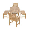Teak Garden Oval Dining Table Set with Seater