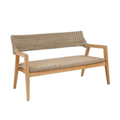 Outdoor Bench 3 Seater with Woven Rattan