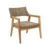 Teak Wood Armchair With Woven Rattan Luzern
