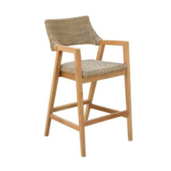 Teak Bar Stool with Rattan Woven Clearwater Beach