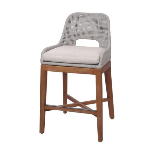 Solid Teak Bar Stool with Cushion Oasis Beach