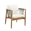 Solid Teak Wood Accent Chair with Rope