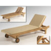 Teak Wooden Sun Lounger Fine Sanded with Cushion Teak Wooden Sun Lounger Fine Sanded with Cushion