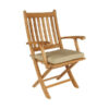 Teak Wooden Folding Armchair with Cushion