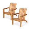 Wooden Teak Adirondack Chair Patio Natural Color