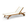 Solid Teak Wood Frame Sun Lounger Batyline Venice