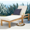 Wooden Sun Lounger With Hand rests Natural Color