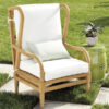 Vienna Teak Wingback Chair Patio Natural Color