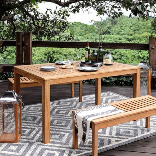 Wooden Teak Dining Table Outdoor set Fine Sanded