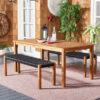 Solid Teak Wood Dining Table set with Black Woven Seater