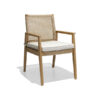 Wooden Teak Armchair with Loom backrest and Seater Cushion
