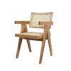Wooden Dining Chair with Rattan Seater and Backrests Wooden Dining Chair with Rattan Seater and Backrests