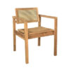 Solid Wood Dining Chair with Rattan Backrests