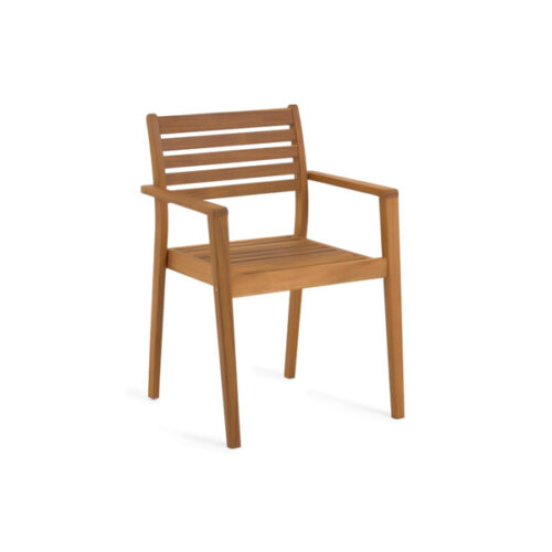 Wooden Teak Dining Chair Nanterre with Hand rest