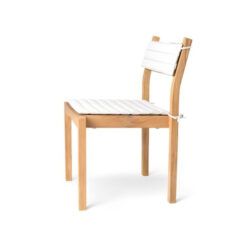 Wooden Teak Dining Chair with Wavy Cushion