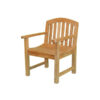 Solid Teak Wood Dining Chair with Hand rests Natural Color