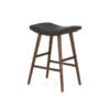 Outdoor Teak Barstool Brown and Black Cushion Color