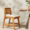 Minimalist Dining Chair with Cushion and Rattan Backrest