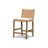 Solid Teak Barstool with Woven Backrest and with Cushion Solid Teak Barstool with Woven Backrest and with Cushion