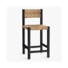 Wooden Teak Barstool Woven Rope Seater and Backrest