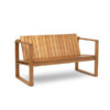 Solid Teak Wood Outdoor Modern Bench Natural Color