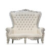 Luxury Throne Chair Silver Color Frame White Color Cushion Luxury Throne Chair Silver Color Frame White Color Cushion