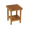 Solid Teak Shower Bench with Shelves Fine Sanded