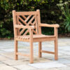 Wooden Teak Crossback Arm Chair Natural Color