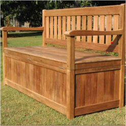 Wooden Outdoor Storage Bench Fine Sanded