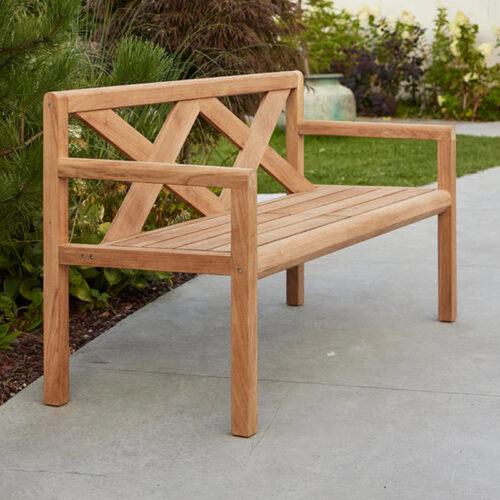 Made by Teak Wood Outdoor Bench 2 Seater
