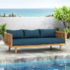 Wooden Sofa Minimalist Dark Blue Color