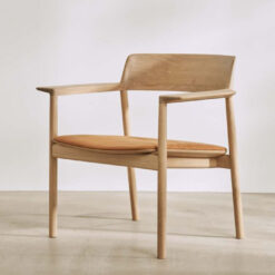 Teak Accent Chair Natural Color with Slim Cushion