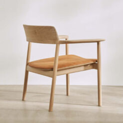 Teak Accent Chair Natural Color with Slim Cushion