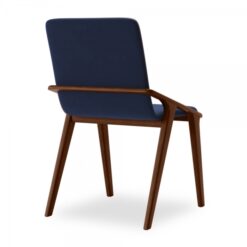 Solid Wood Dining Chair Blue Dark Blue Cushion is a Dining chair made of high quality wood made by professional craftsmen by aqma furniture.
