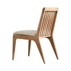 Natural Color Dining Chair and with Cream Cushion