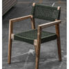 Outdoor Dining Chair Natural Color with Woven Rope
