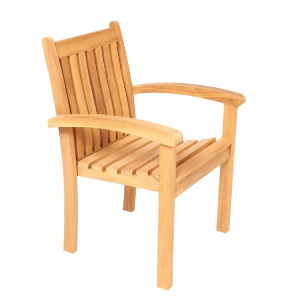 Wooden Outdoor Stack Dining Chair Natural Color Wooden Outdoor Stack Dining Chair Natural Color