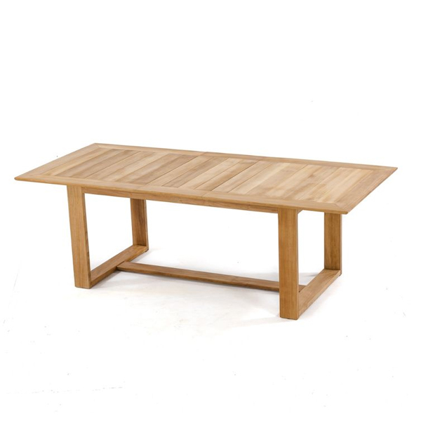 Solid Teak Wood Modern Dining Table Natural Color Solid Teak Wood Modern Dining Table Natural Color