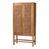 Teak Cabinet 2 Doors Rattan for Hotel Project