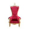 Throne Chair with Red Burgundy Velvet Fabric Luxury