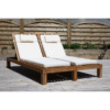 Double Teak Sunbed Outdoor France Project Hotel