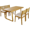 Teak Dining Set 1 Table and 4 Chair Natural Color Singapore
