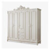 Wooden Santorini Wardrobe 5 Doors and 3 Drawers White Color