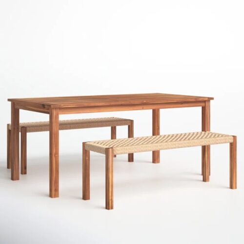 "Chicken Noodle Set" Dining Table Set with Dining Bench Outdoor