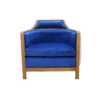 Teak Patio Tufted Club Chair Blue Cushion Teak Patio Tufted Club Chair Blue Cushion