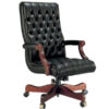 Classic Wooden Office Chair with Timeless Vintage Design and Synthetic Leather Seat Classic Wooden Office Chair with Timeless Vintage Design and Synthetic Leather Seat