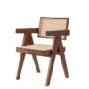 Solid Teak Dining Chair Rattan backrest and Seater